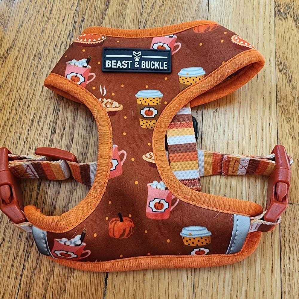 Pumpkin Spice Fall Beast & Buckle Harness Size XS